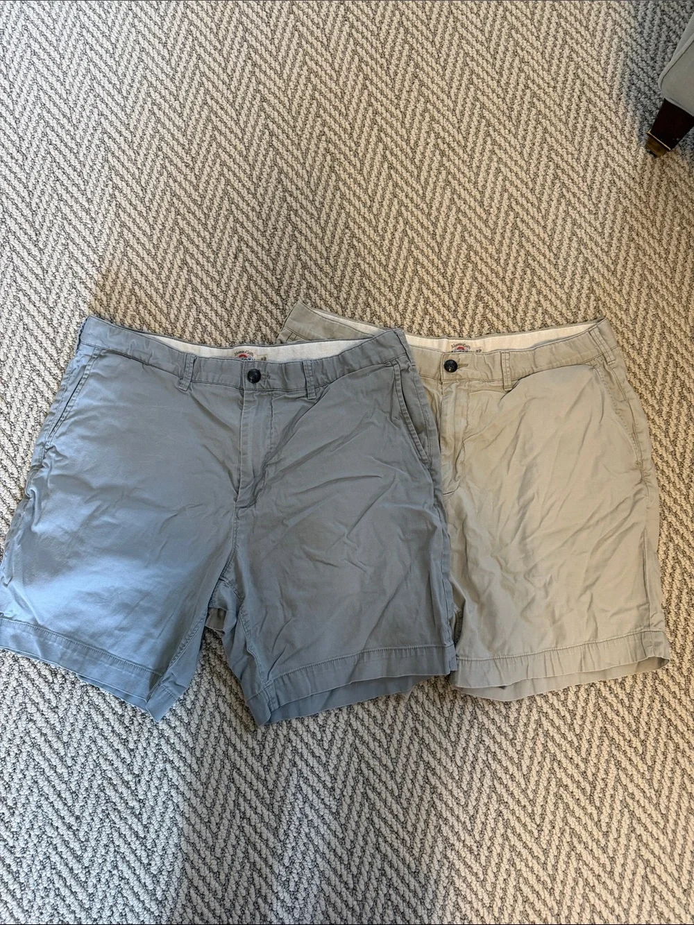 Faherty Casual Men's Mid-Length Cotton Shorts - Blue and Beige